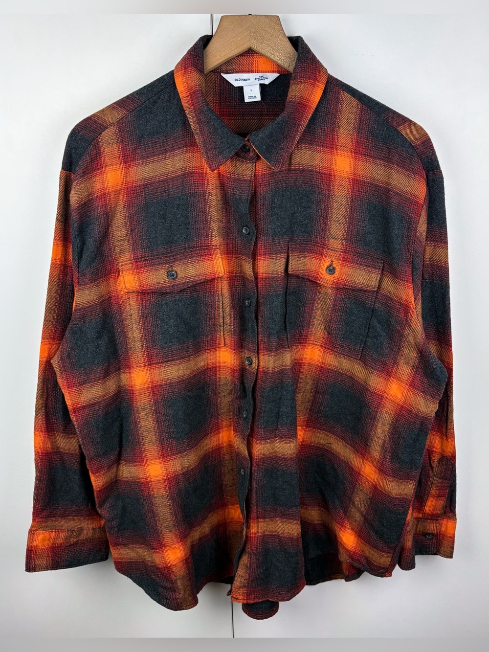 Evermore Taylor Swift Flannel Plaid Old Navy Boyfriend Shirt Cotton Button Down - Picture 2 of 6
